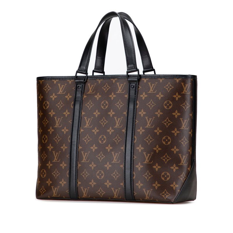 Louis Vuitton Monogram Macassar Weekend Tote PM M45734 Brown Black PVC Leather
