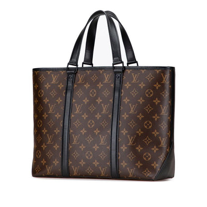 Louis Vuitton Monogram Macassar Weekend Tote PM M45734 Brown Black PVC Leather
