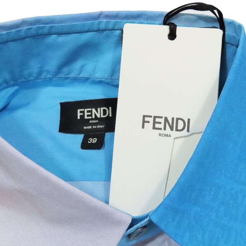 Unused 2021 Fendi Shirt Short Sleeve Total Logo Zucca Pattern Ff Carrigraffi