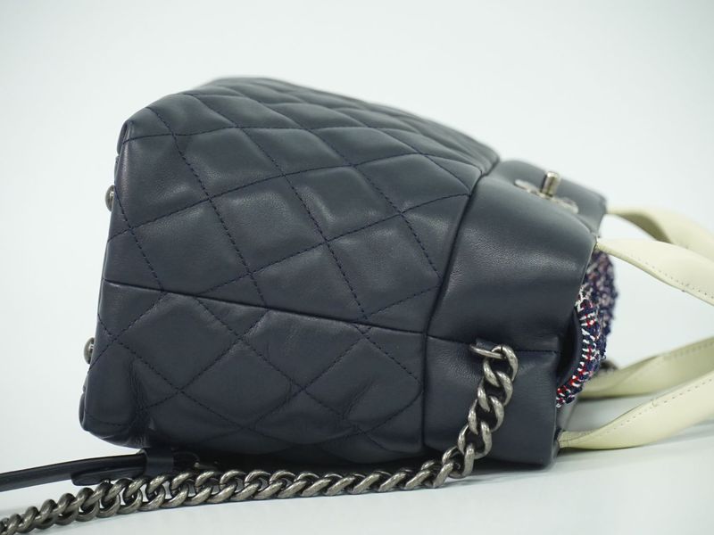 Authentic Chanel Coco Mark Matelasse 2WAY Shoulder Bag Handbag Pochette Leather