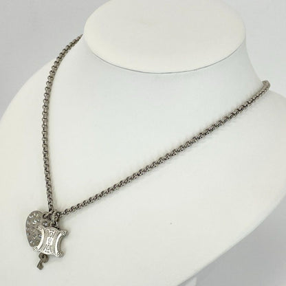 Celine Macadam Triomphe Stone Heart Necklace 24-2916s