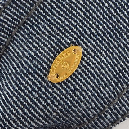 Chanel Ribbon Cotton Denim Blue Ladies 24g Brooch
