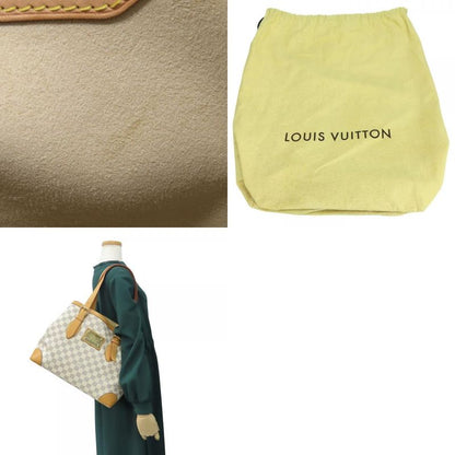 Louis Vuitton Tote Bag Hampstead MM N51206 Damier Azure Nubuck White Gold