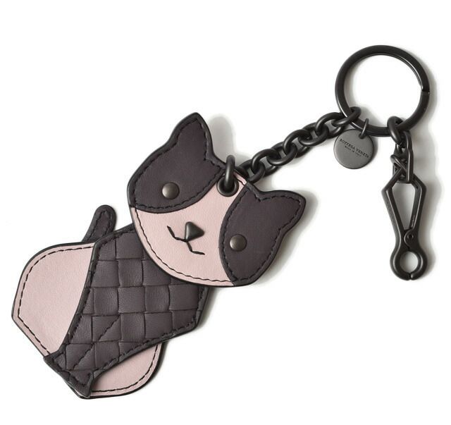 Bottega Veneta Key Ring Key Holder Bottega Veneta Bagcharm Cat Peach Plum 523450