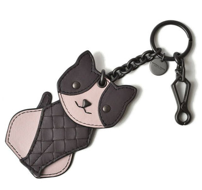 Bottega Veneta Key Ring Key Holder Bottega Veneta Bagcharm Cat Peach Plum 523450