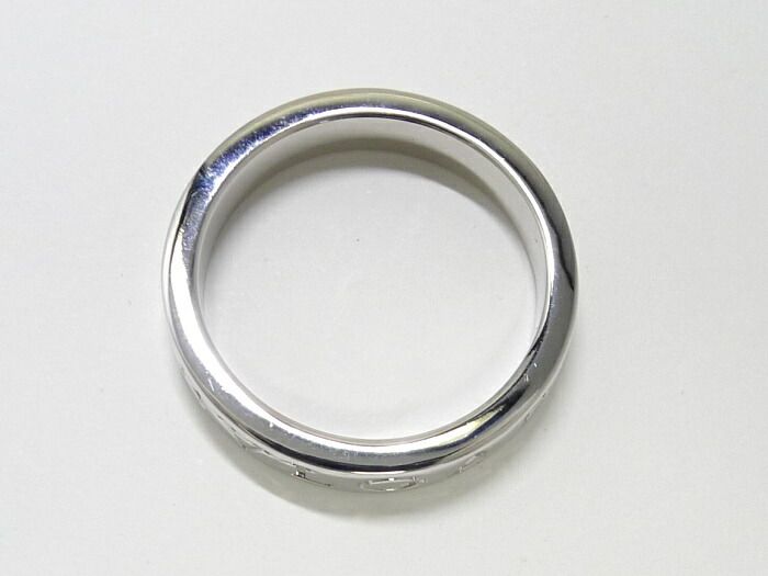 Bvlgari Ring Double Logo Bvlgari 750wg 18K White Gold White Togo Old Diamond