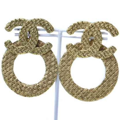 Chanel Coco Mark Mesh Gold Plated 29 Ladies 32.8g Earring