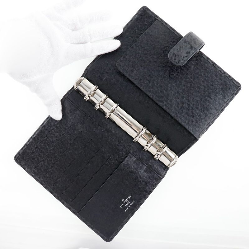 Louis Vuitton Agenda MM R20222 Taiga Ardoise Black Sp0041 Men's Notebook Cabas