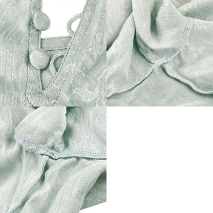 Christian Dior Blouse M Silk Mint Green Long Sleeve Total Apparel Women