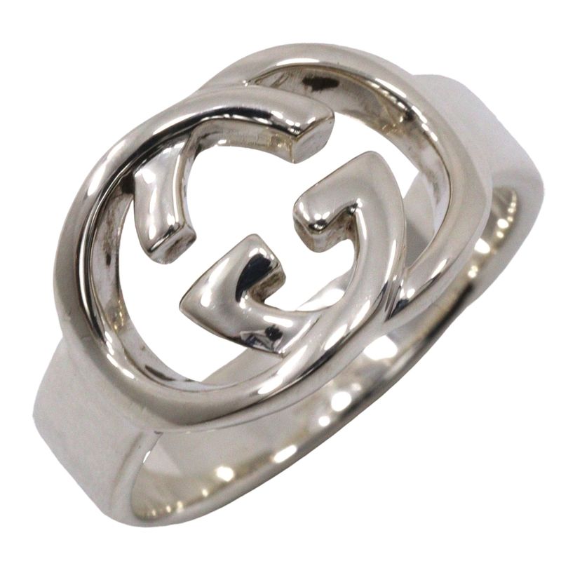 Gucci Interlocking G Silver 925 Size 12.5 Ladies 4.6g Ring