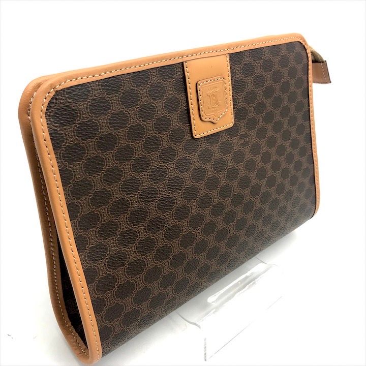Celine Macadam Triomphe Clutch Brown