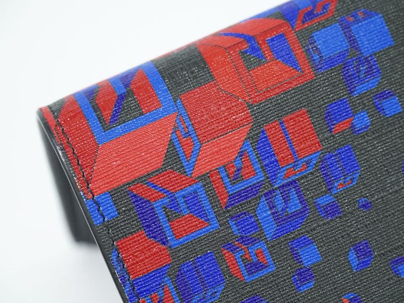 Authentic Gucci Square G Space Fold Wallet Compact Wallet PVC Black Red Blue