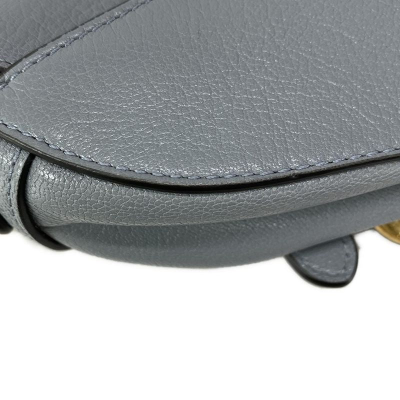 Dior/christian Dior Handbag Saddle Micro Bag Cloud Blue Mini Bag Leather