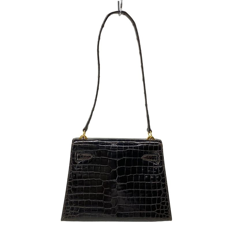 Hermes Shoulder Bag Mini Kelly Dark Brown Outer Stitching/gold Hardware