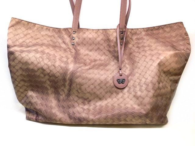 Bottega Veneta - Intreccio Print Nylon Fabric Tote Bag Leather Pink Purple