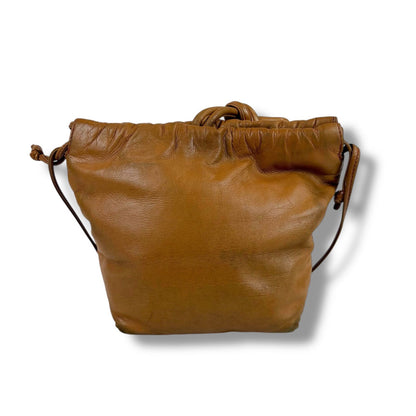 Loewe Drawstring Mini Shoulder Bag Anagram Logo Nappa Leather Brown Flamenco