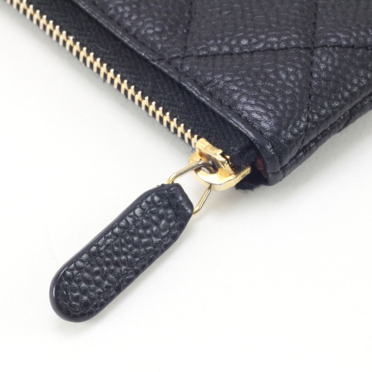 Chanel Women's Wallet Coin Case Caviar Skin 17133940 Black with Key Ring