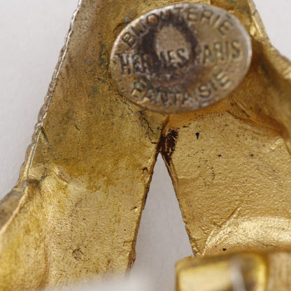 Hermes Ribbon Motif Bijouterie Fantaisie Vintage Gold Plated Ladies 34.0g