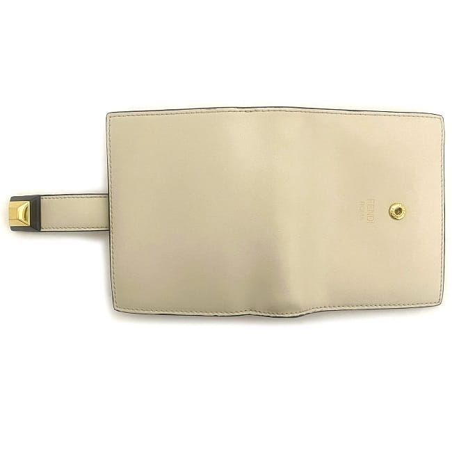 Fendi Bifold Wallet Beige Gold Orange 8m0386 Excellent Condition