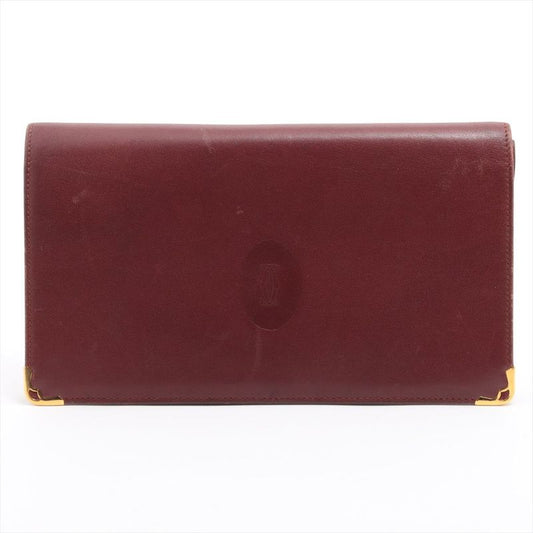 Cartier Must Line Leather Long Wallet Bordeaux Made In Spain