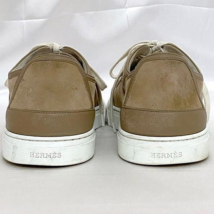 Hermes Sneakers Beige White Excellent Condition 27.5cm (10.83in) Suede