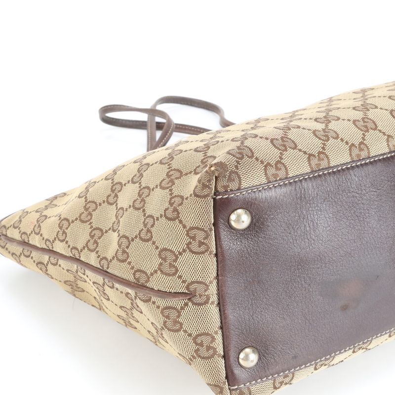 Gucci GG Canvas New Britt Interlocking G Leather Tote Bag Shoulder 169946