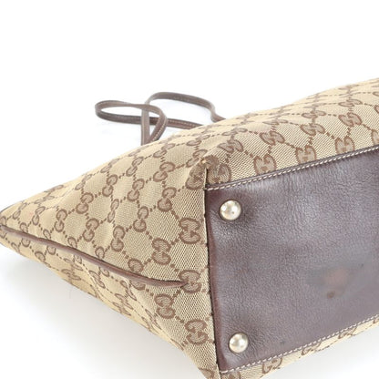 Gucci GG Canvas New Britt Interlocking G Leather Tote Bag Shoulder 169946