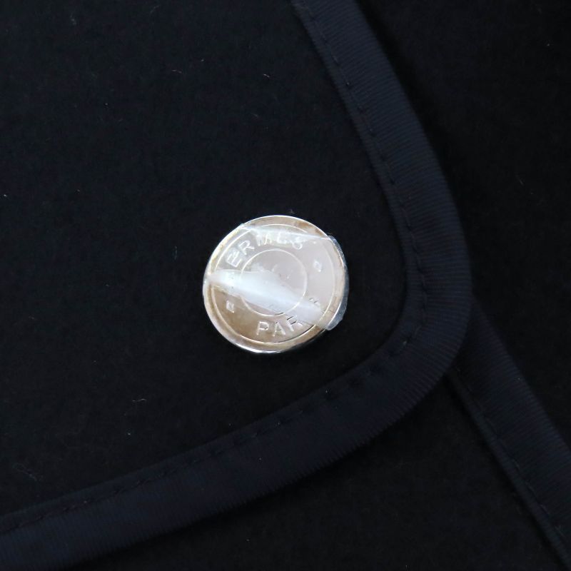 Hermes 22AW 2h0106dg Cashmere Blend Serie Button Zip Up Quilted Coat Dark Navy