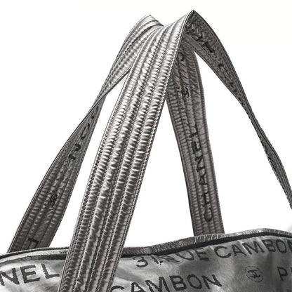Chanel Tote Bag Nylon Unlimited Large Size Black Silver Hardware Brand [shipping