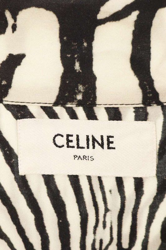 Celine 2c517346q Zebra Print Short Sleeve Shirt Men's 40