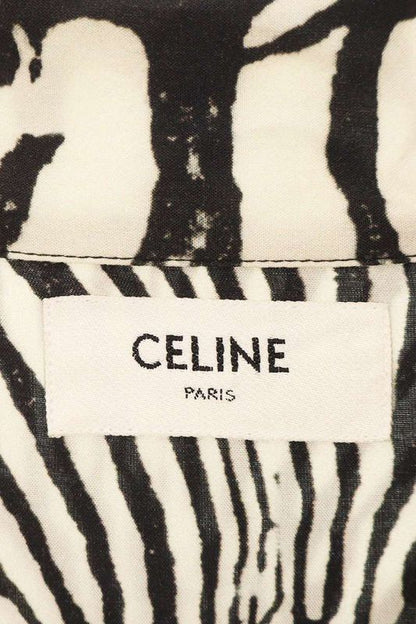 Celine 2c517346q Zebra Print Short Sleeve Shirt Men's 40