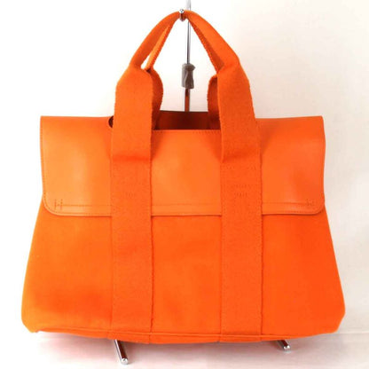Hermes Valparaiso PM □P Engraved Handbag Leather / Canvas Orange