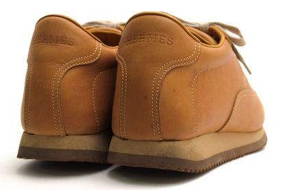 Hermes Shoes Sneakers Shoes Low Cut Ladies Women Leather Genuine Brown Quick H