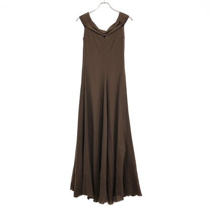 Chanel 1999aw Sleeveless Maxi Dress P12708v07326 Brown 38