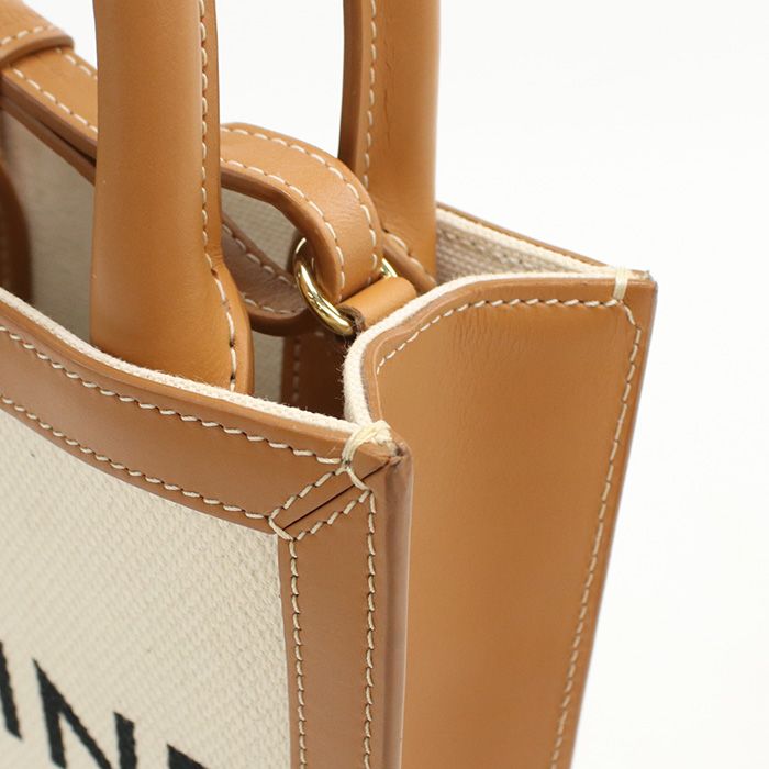 Celine 2WAY Mini Vertical Cabas 19330 2bnz.02nt Handbag Canvas Calf Womens