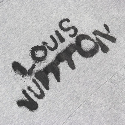 Louis Vuitton 21AW Neon Working Man 100% Cotton Logo Print Pullover Hoodie Grey