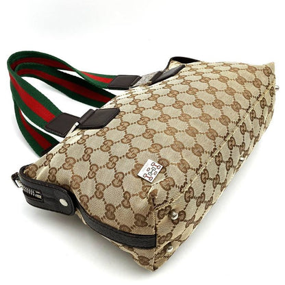 Gucci 145759 Handbag Brown GG Canvas Sherry Line Ladies Fashion Brand Name High