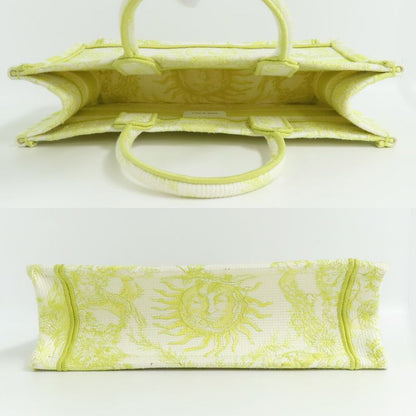 Christian Dior Book Tote Mini M1255zecq Handbag Yellow Canvas Ladies