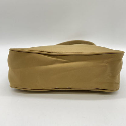 Prada Handbag Accessory Pouch Nylon Beige Ladies Men Vintage Fashion Gift