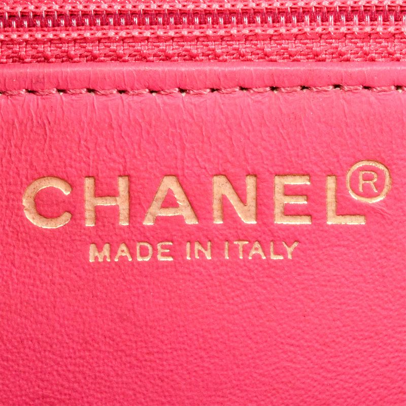 Chanel Micro Quilted Chain Shoulder Bag Jersey Pink Gold Hardware Coco Mark