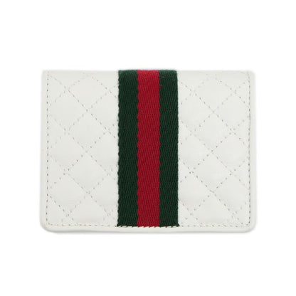 Gucci Sherry Line GG Quilted Compact Wallet 536453 White Leather Bifold