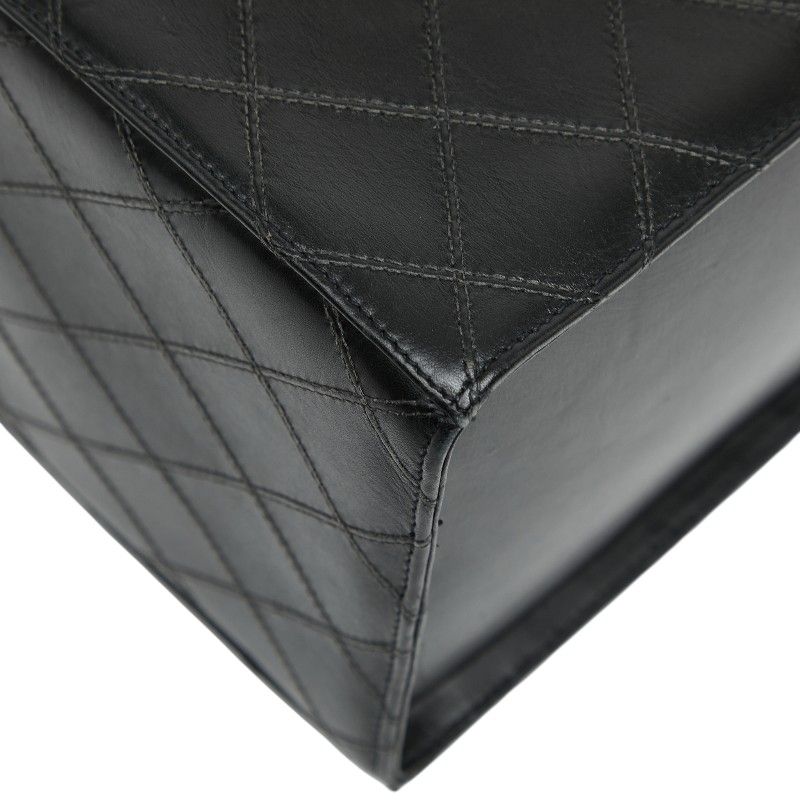 Chanel Bicolore Vanity Bag Shoulder Bag 2WAY Black Lambskin Ladies Chanel