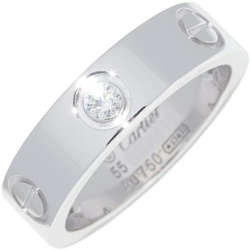 Cartier Ring 18K White Gold Diamond 3P (022ct) Love Ring Half Diamond B40325