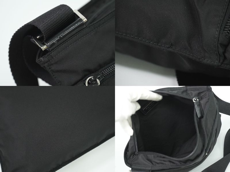 Authentic Prada Nylon Shoulder Bag Pochette Black Bag Pre-owned [follow-up