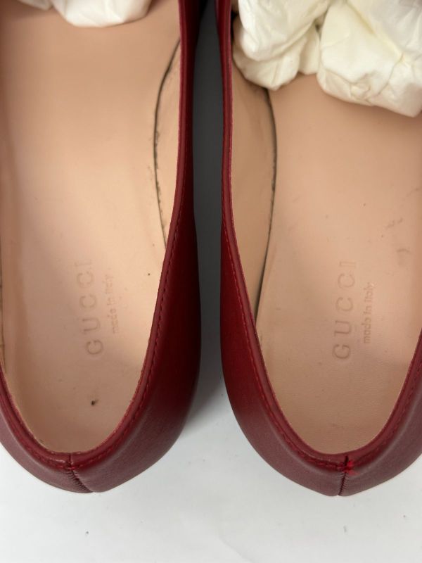 Gucci 466702 Horsebit Leather Loafers Red 35 1 2 Approx 22.5cm (8.86in) with