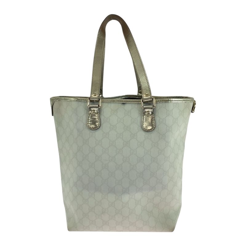 Gucci White Gold Hardware GG Supreme Canvas 189896 Tote Bag Shoulder Bag Women