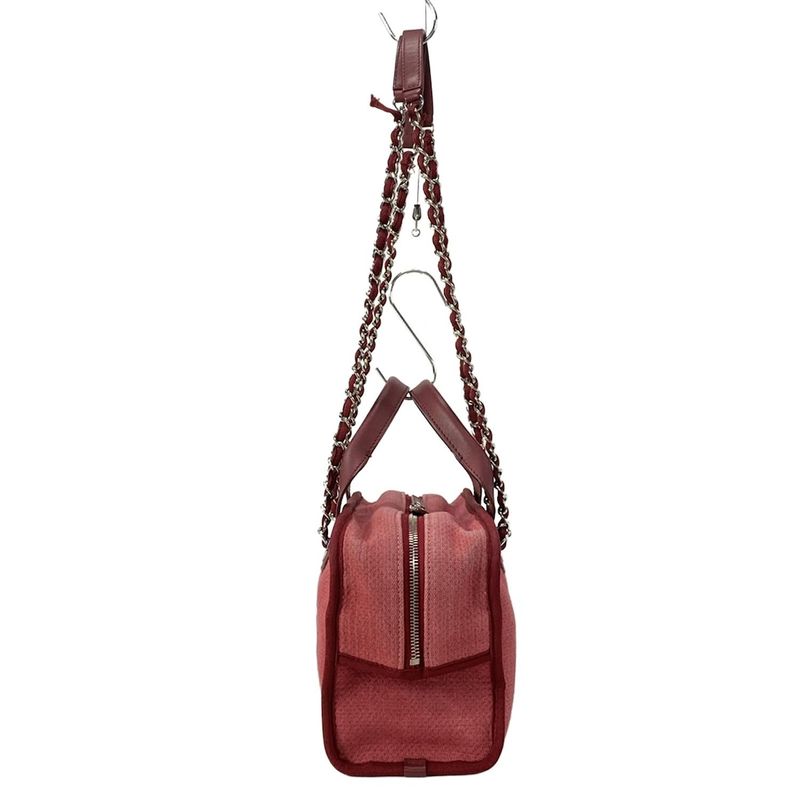 Chanel Shoulder Bag Deauville Beau Ring Bag Bordeaux Chain Shoulder / Silver