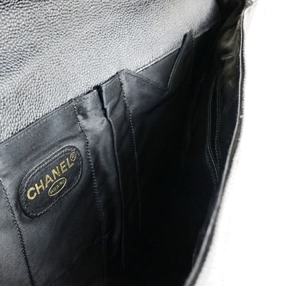 Chanel Business Bag Handbag Briefcase Black Leather 11ka220