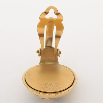 Chanel Logo Earring (one Side Only) 94A GP Gold And Black Made In France