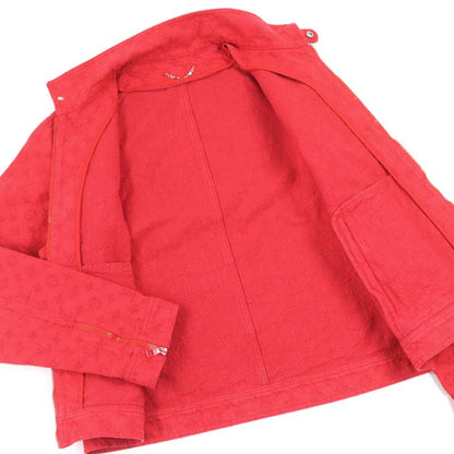 Louis Vuitton 19AW 1a5pdr 100% Cotton Monogram Stand Collar Zip Up Soft Denim